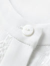 Lace Round Neck Button Front Blouse