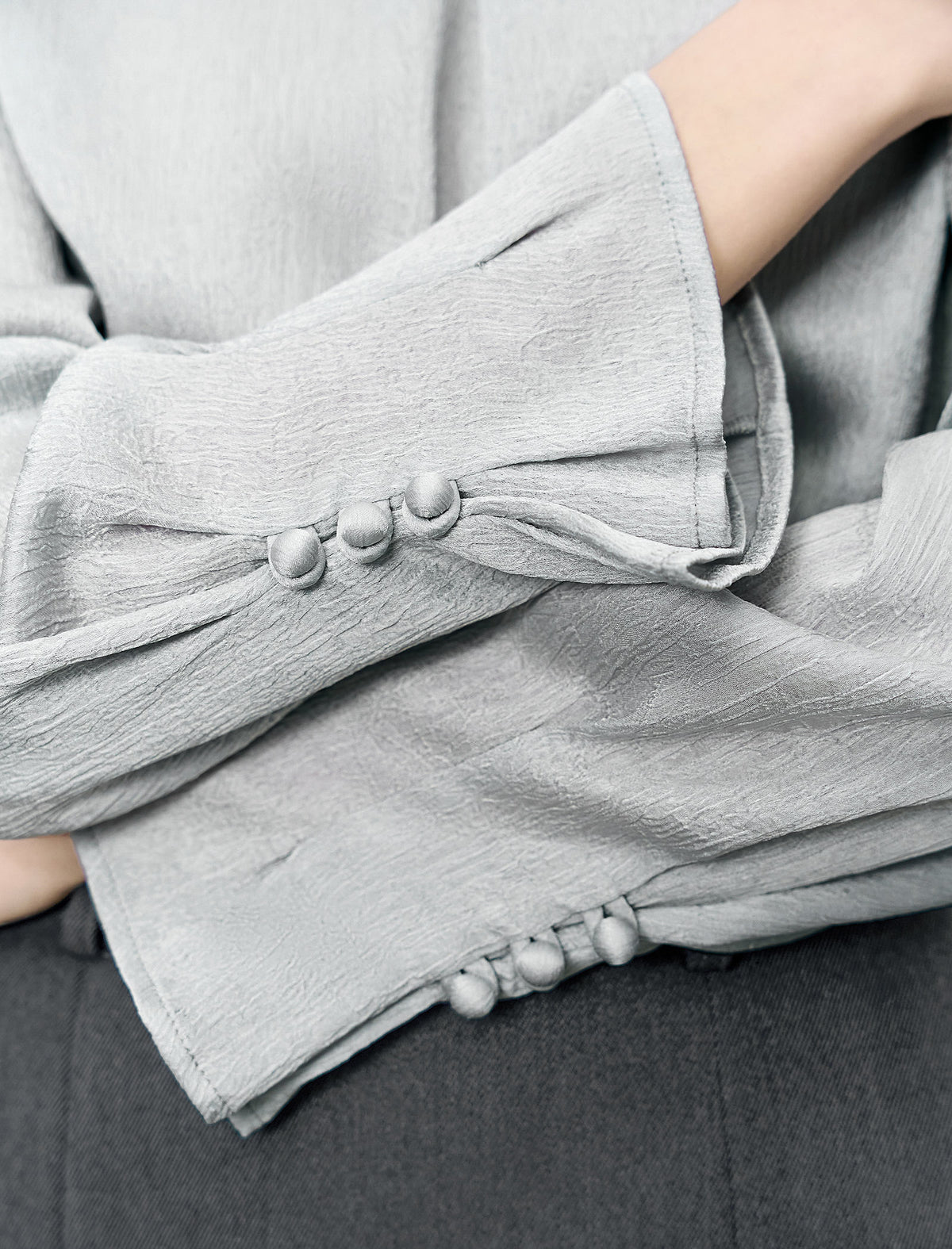 Embellished Neckline Textured Top