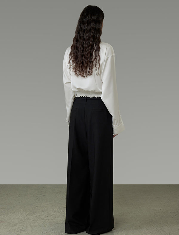 Twist Front Satin Blouse