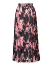 Abstract Brushstroke Print Fishtail Midi Skirt