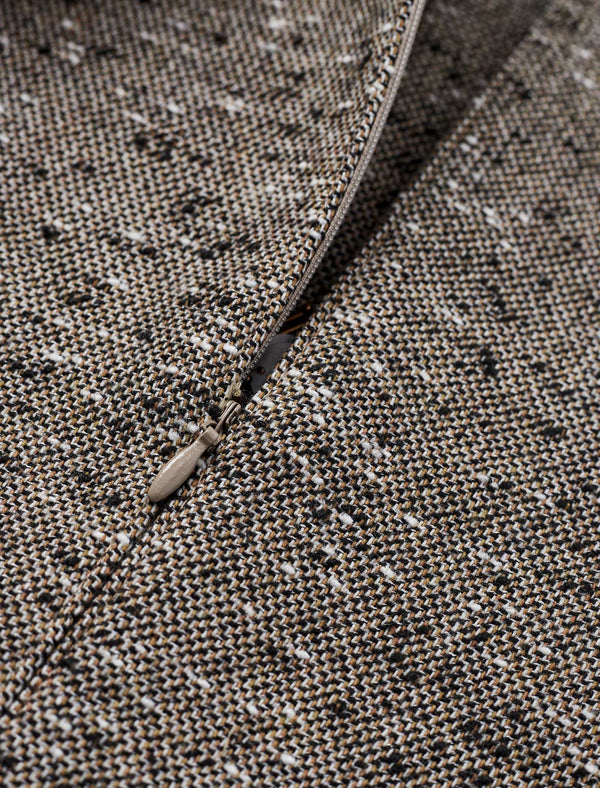 Tweed V-Neck Sleeveless Shift Dress