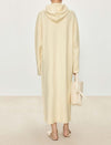 Oversized 100%Wool Hooded Midi Dress