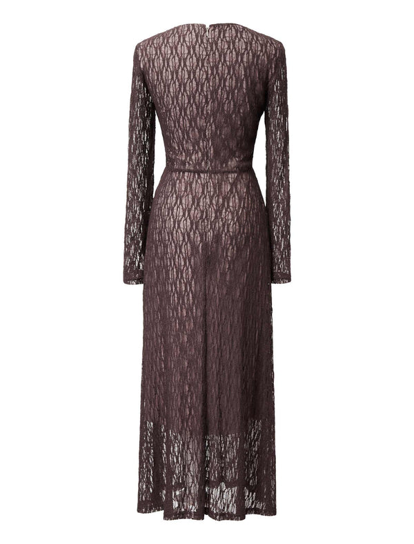 Lace Front Tie Maxi Dress