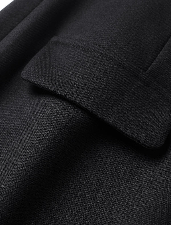 Back Slit Pocket Detail Midi Pencil Skirt