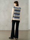 Geometric Jacquard V-Neck Straight-Fit Knit Vest
