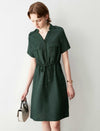 Utility Drawstring Waist Shirt Dress