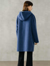 100% Wool Button-Front Hooded Coat