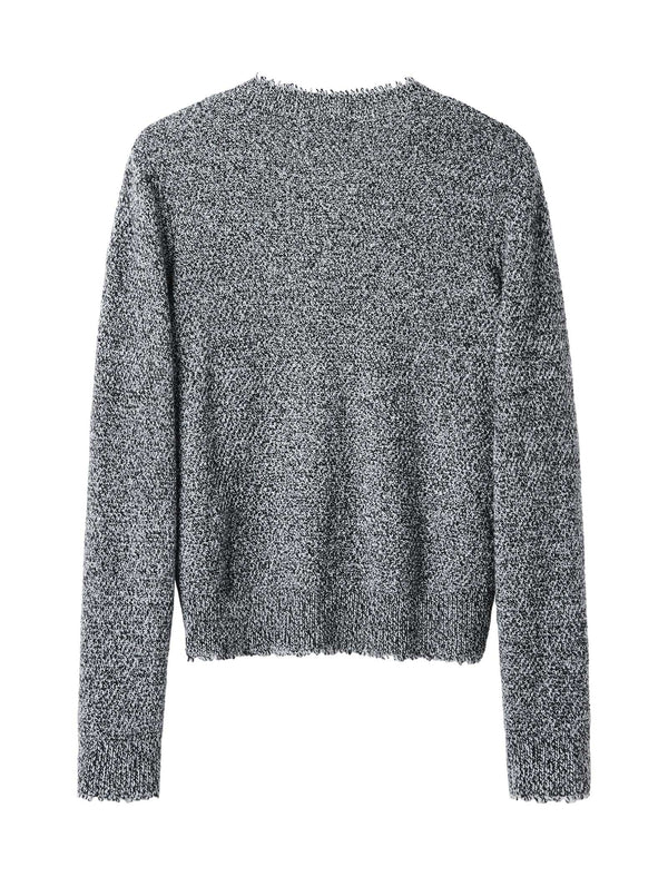 Wool Blend Vintage Round Neck Knit Cardigan