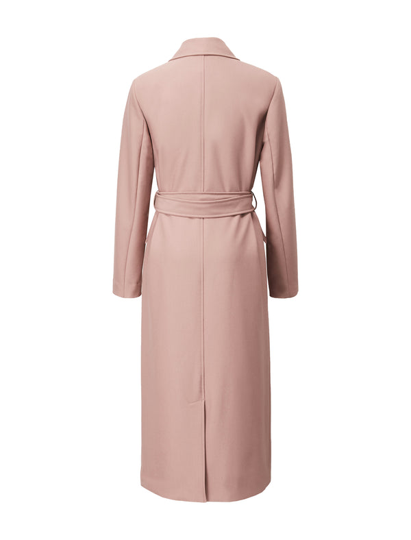 Gathered Waist Double-Breasted Trench Coat