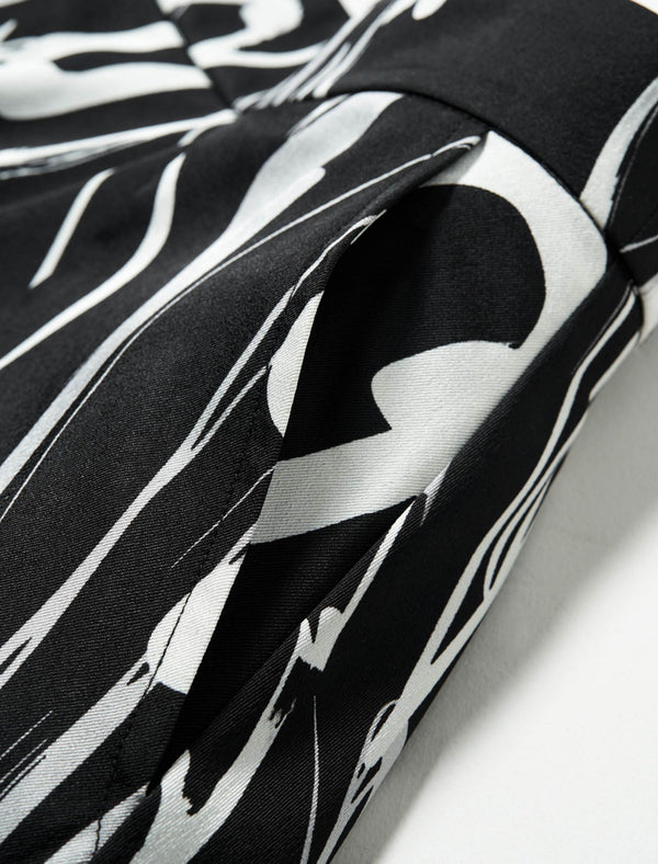 Abstract Print Midi Skirt