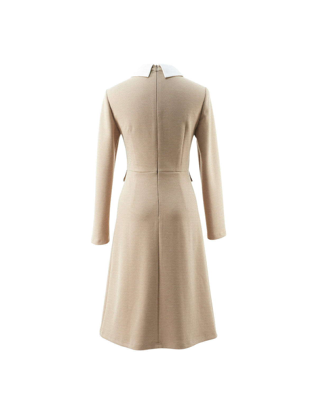 Colorblock Long Sleeve Pocket Fitted Dress