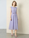 Tencel Linen Blend Belted Midi Dress