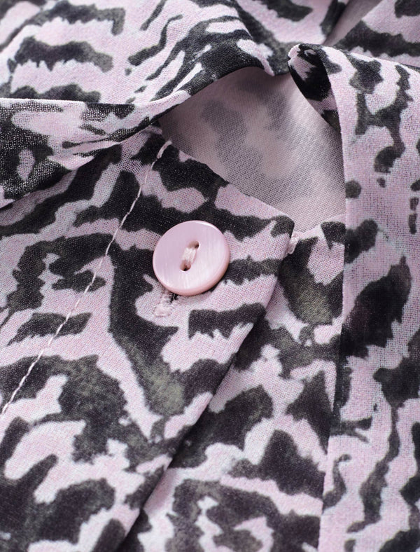 Bow Tie Detail Ruffle Sleeve Blouse