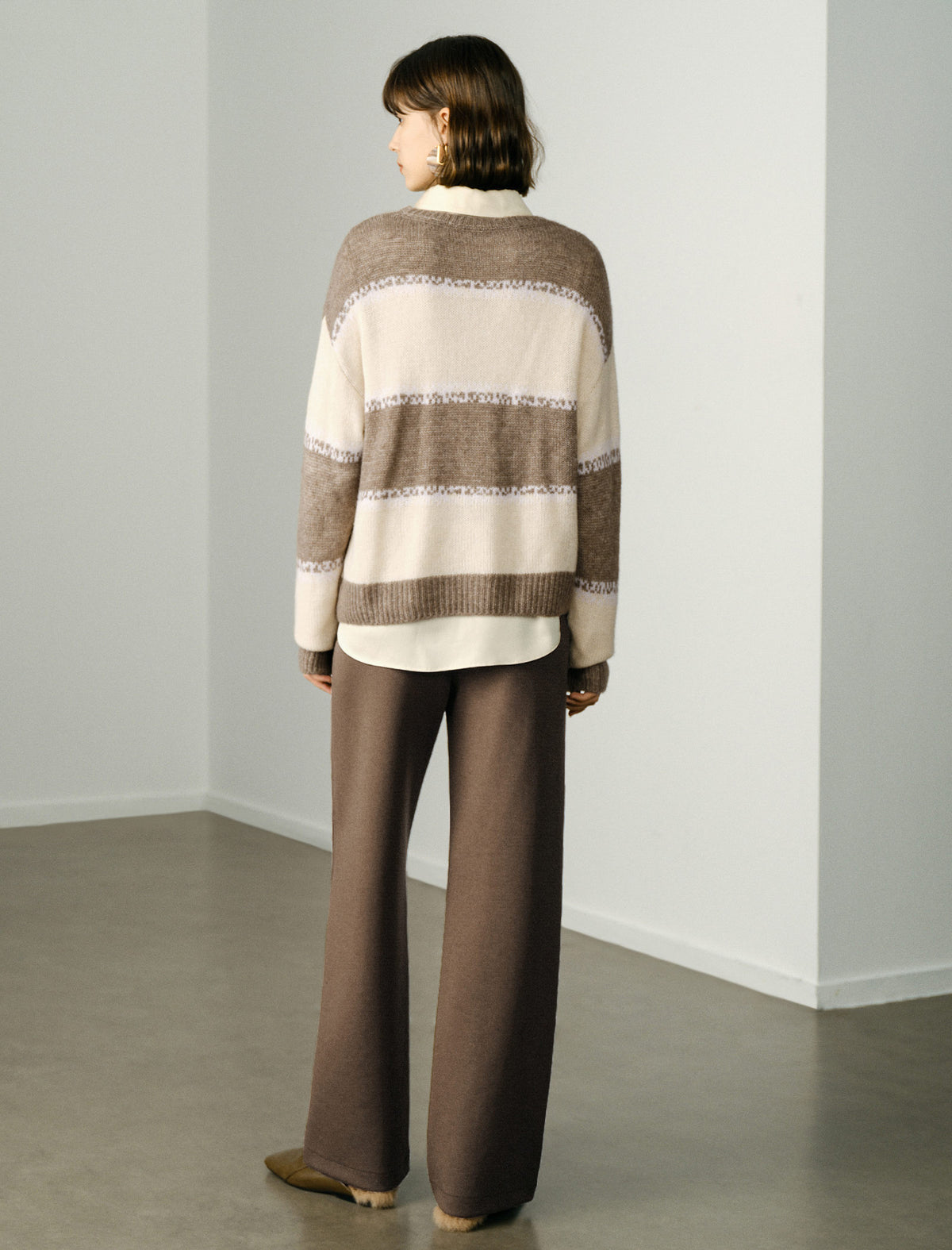 Striped Crewneck Relaxed Straight-Fit Sweater
