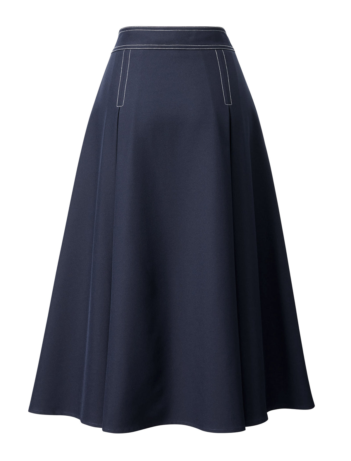 Vintage Pleated A‑Line Midi Skirt