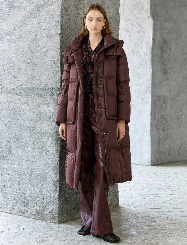 Removable Hooded Long Down Coat