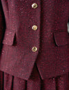Sparkle Tweed Button-Front Jacket