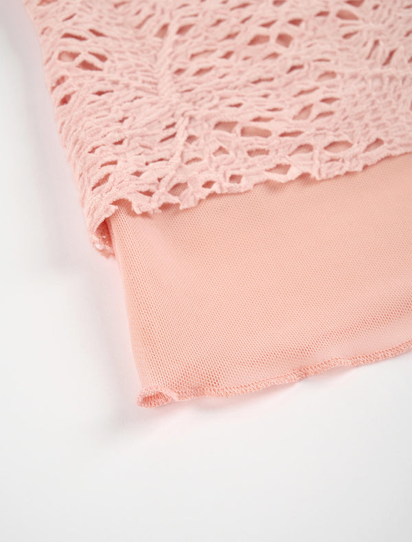 Pink Lace Long Sleeve Top