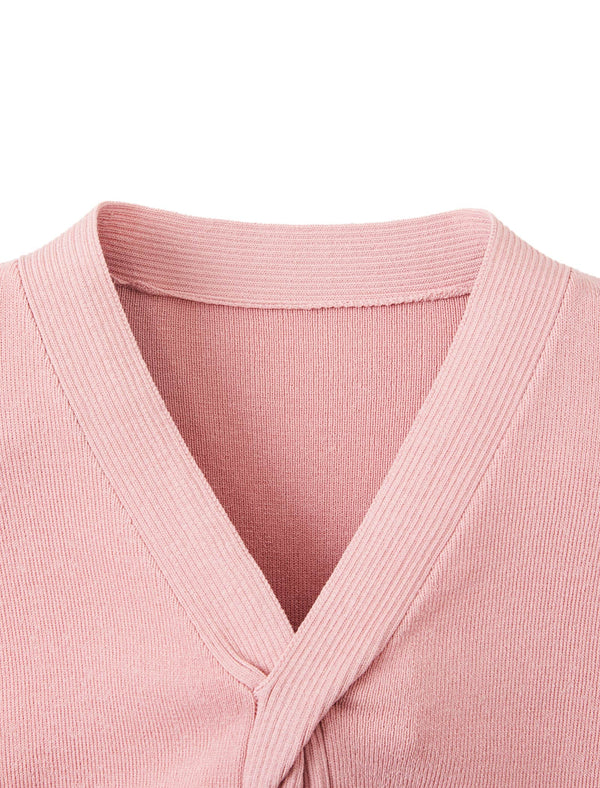 V-Neck Twisted Detail Knit Top