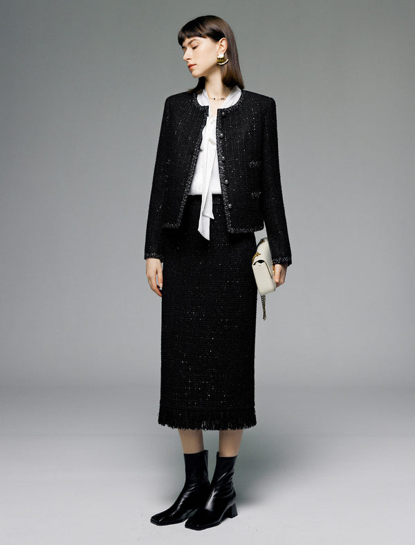 V-Neck Tie-Waist Long-Sleeve Blouse