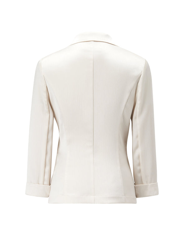 Three Quarter Sleeve Satin Blazer
