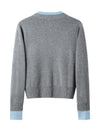 Mock‑Two‑Piece Color‑Block Knit Cardigan