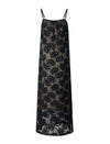 Black Floral Lace Maxi Slip Dress