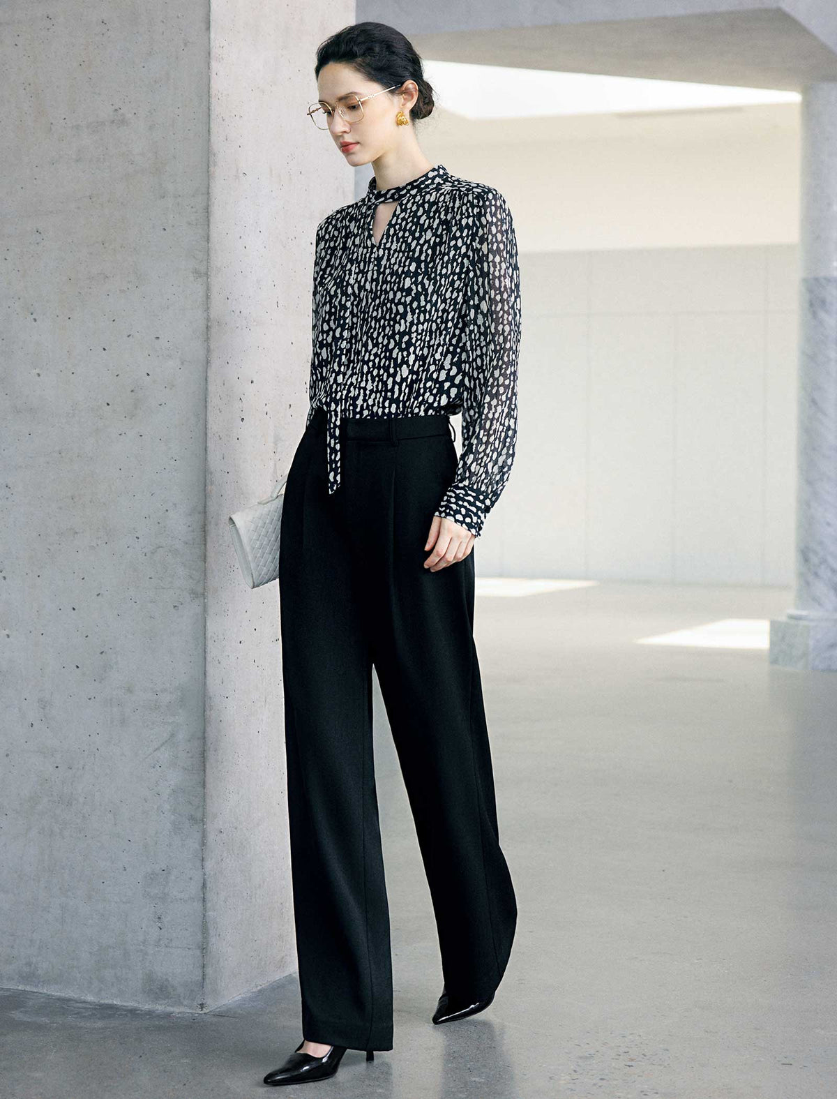 Pure Wool High Waist Wide Leg Pants