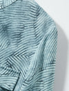Textured Pattern Stand Collar Belt Detail Blouse