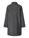100% Wool Gray Double-Faced Lapel Mid-Length Coat