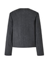 Wool Round Neck Vintage Short Coat