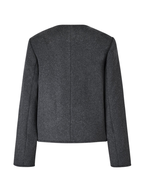 Wool Round Neck Vintage Short Coat