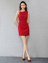 Asymmetric Ruched Metallic Detail Dress