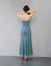 Sleek Draped Slim-Fit Maxi Slip Dress