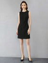 Shimmering Black Defined Waist Slip Mini Gown