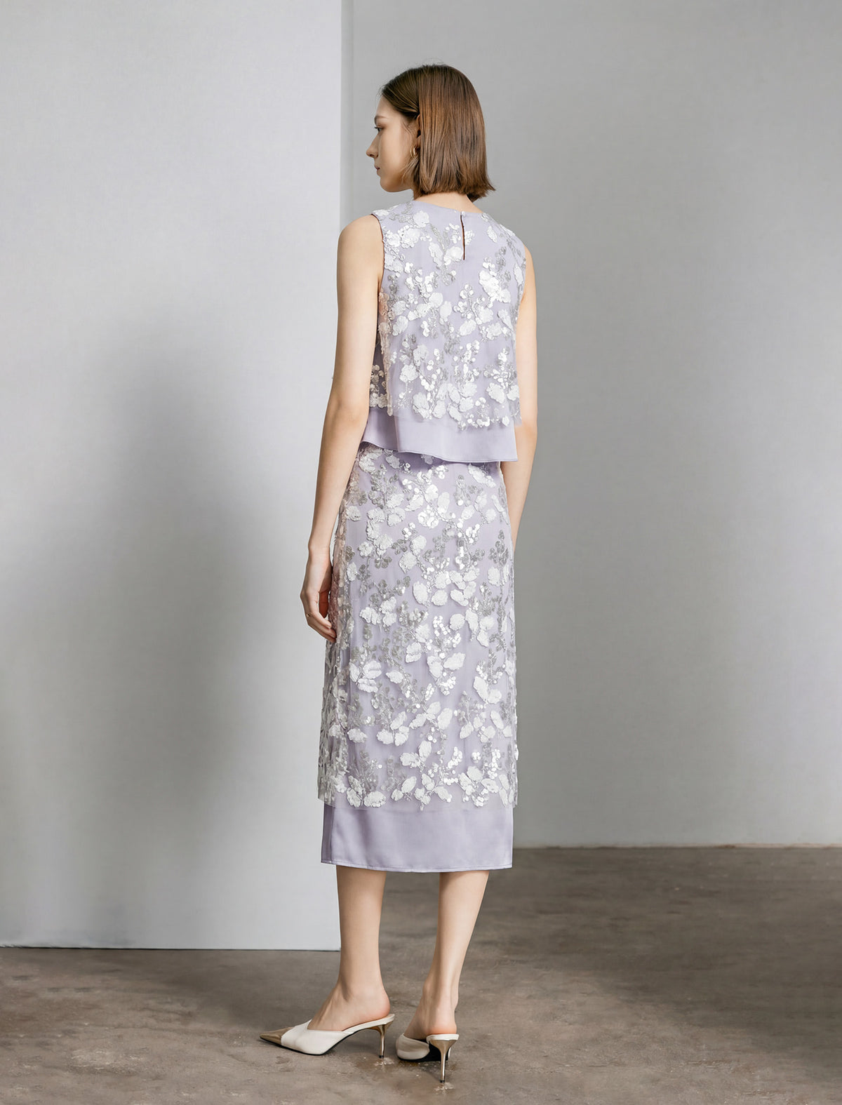 Sequin Floral Sleeveless Top