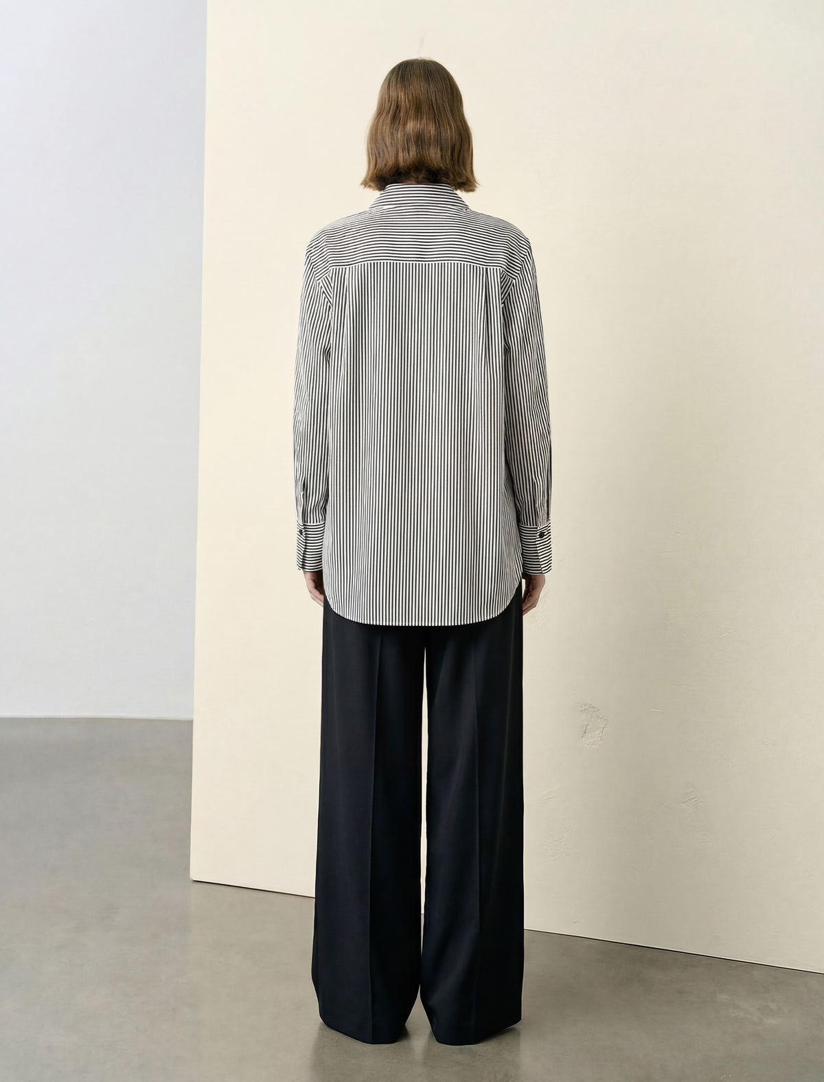 Mulberry Silk Striped Art Print Patch Shirt