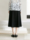 Black A-Line Midi Skirt