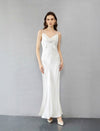 Flowing Silk Open-Back Slip Gown