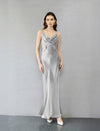 Flowing Silk Open-Back Slip Gown