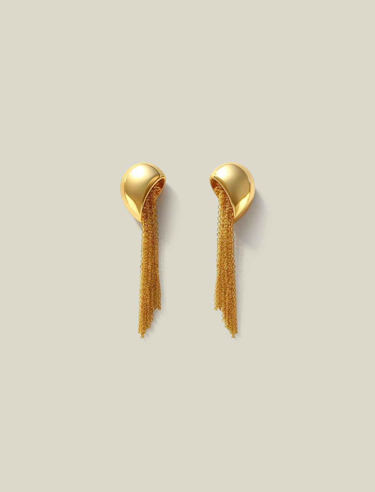Curved Chain Fringe Drop Earrings