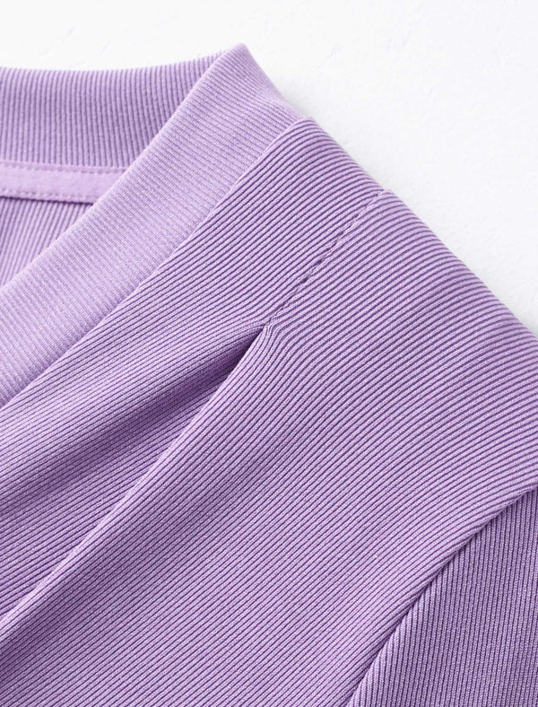 V-Neck Ruched Waist Long Sleeve Top