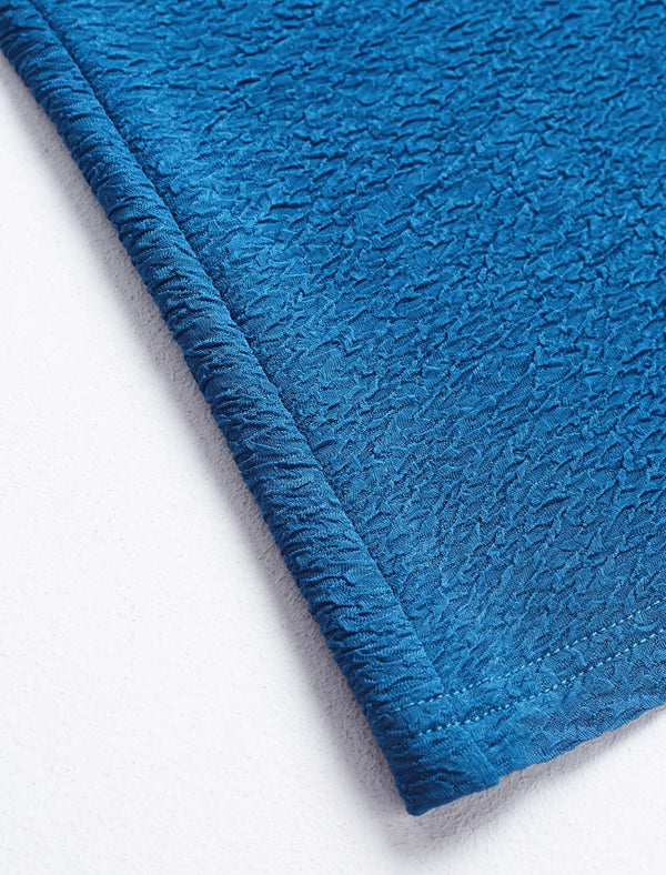 Vintage Pleated Button Textured Detail Polo Shirt