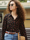100% Mulberry Silk Print Blouse