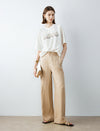 Tencel Blend High Waist Wide Leg Pants