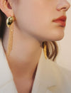 Curved Chain Fringe Drop Earrings