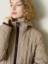 Hooded Drawstring Waist Quilted Padded Jacket