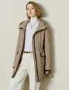 Hooded Drawstring Waist Quilted Padded Jacket