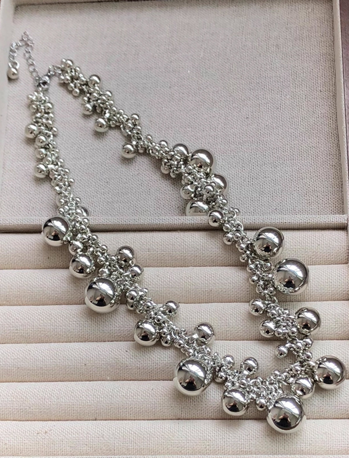 Silver Bubble Statement Choker Necklace