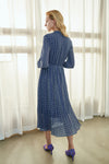 Navy Multi-Color Plaid Midi Dress